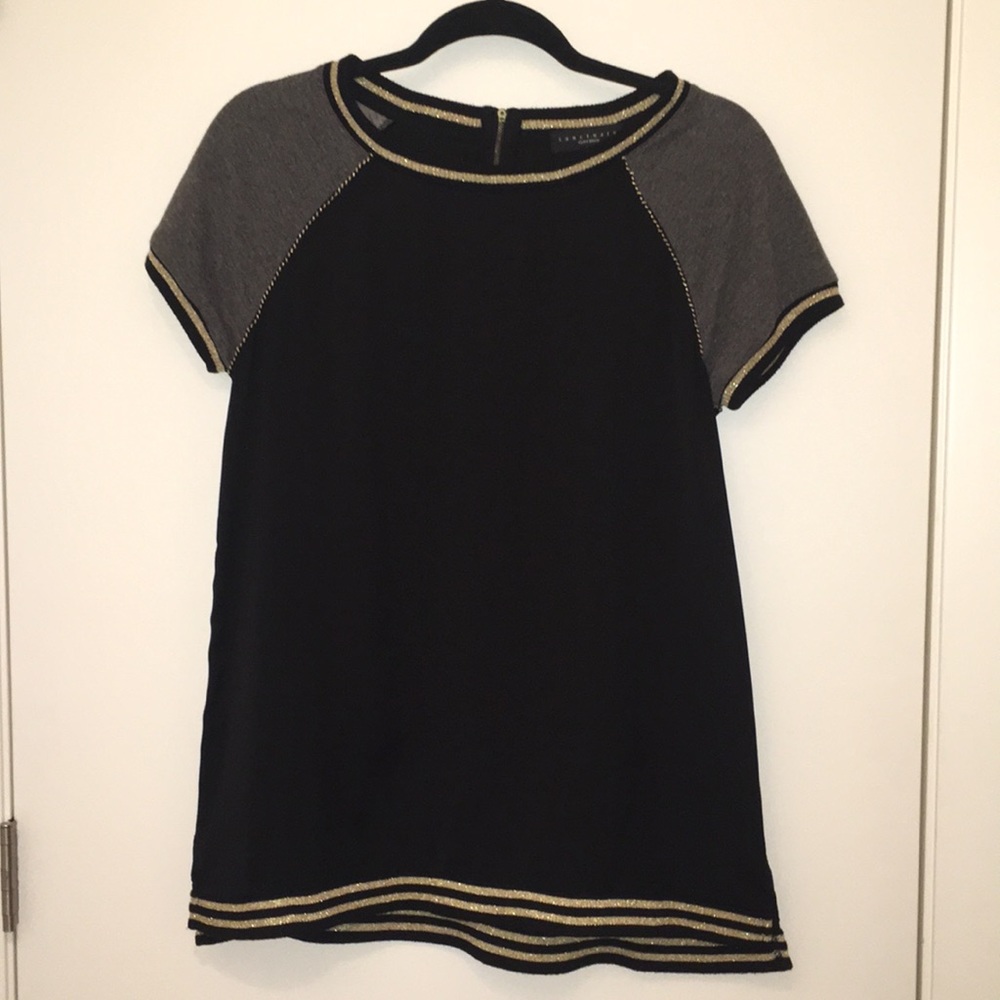 Sanctuary Short Sleeve top with Gold trim